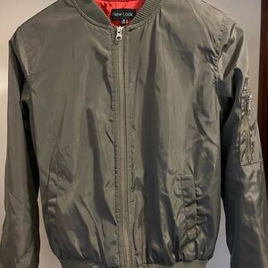 New Look Quilted Jacket with Vibrant Red Interior